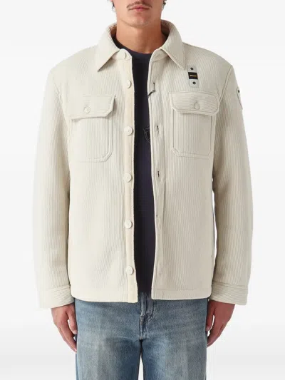 Blauer Eugene Corduroy-textured Shirt Jacket In Neutral