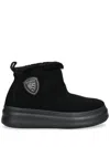 Blauer Suede Ankle Boots In Black