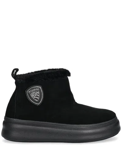 Blauer Suede Ankle Boots In Black