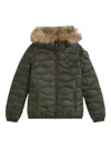 Blauer Faux-fur Hooded Jacket In Green