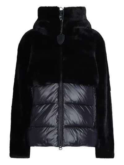 BLAUER FAUX-FUR PANELLED JACKET