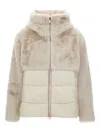 Blauer Faux Fur Quilted Jacket In Neutral