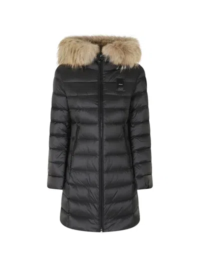 Blauer Faux-fur Trim Padded Coat In Black