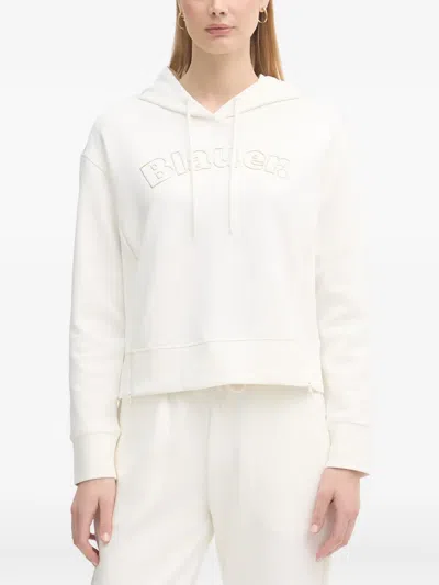 Blauer Fayette Logo-embroidered Drawstring Hoodie In Neutral