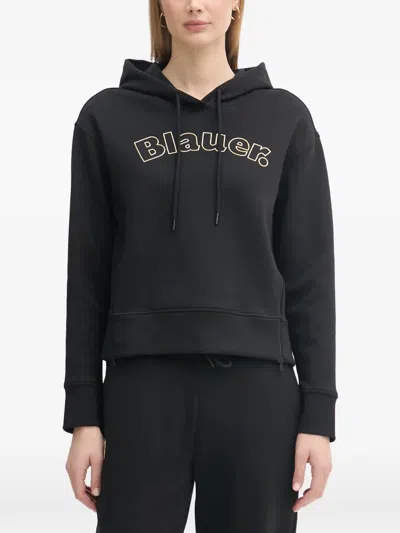 Blauer Fayette Logo-print Drawstring Hoodie In Black