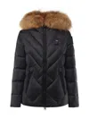 Blauer Alicia Down Jacket With Hood In Nero Interno Celeste Brina