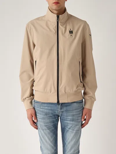 Blauer Giacca A Vento Anson Slim-fit Soft Shell Jacket In Beige