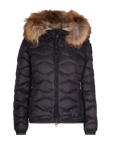 Blauer Giubbino Aldie Nero Interno Beige In Blue