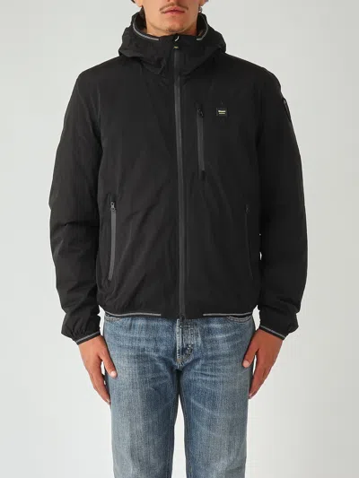 Blauer Giubbotto Devon Termonastrato Impermeabile Con Cappuccio E Pelliccia Ecologica Interno Jacket In Black