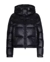 Blauer Quilted Down Jacket With Integrated Hood And Padded Texture In Black