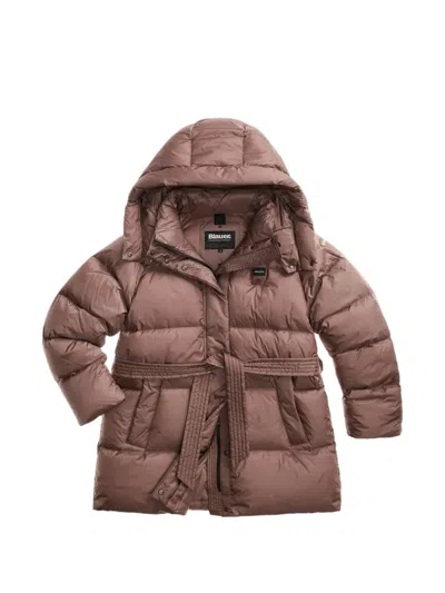 Blauer Granger Belted Hooded Oversized Coat In Brown