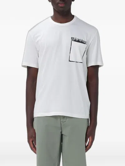 Blauer Graphic-print Chest-pocket T-shirt In White