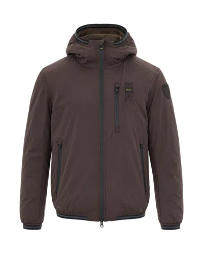 Blauer Hooded Insulated Jacket In Brown