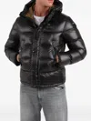 Blauer Hooded Padded Clipper Coat In Black