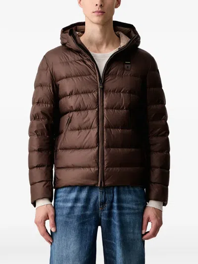 Blauer Hooded Padded Jacket In Brown
