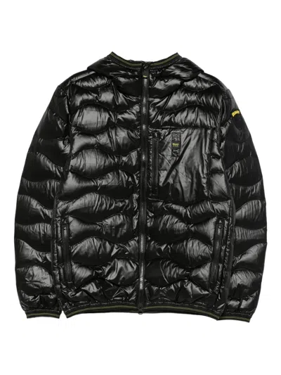 Blauer Hooded Quilted Jacket In Black