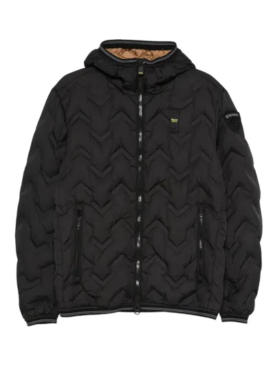 Blauer Hooded Quilted Jacket In Black