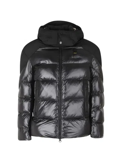 Blauer Hooded Quilted Jacket In Black