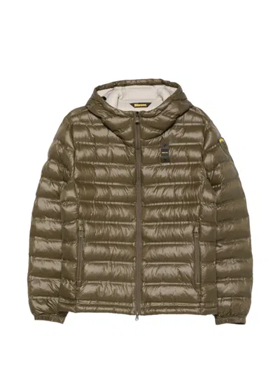 Blauer Hooded Quilted Jacket In Green