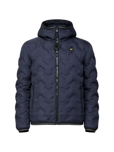 Blauer Hooded Quilted Padded Jacket In Blue