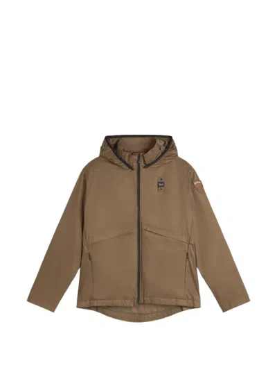 Blauer Hooded Zip Jacket In Brown