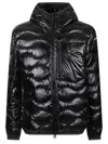 Blauer Horizontal Wave-quilted Down Jacket With Functional Details In Black