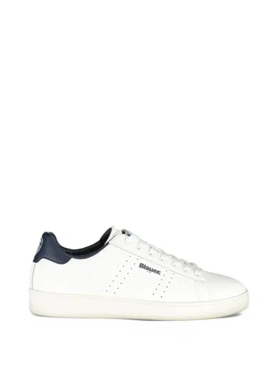 Blauer Ht Perforated Logo-print Sneakers In White
