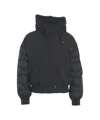 Blauer Innovative Wave-quilted Black Down Bomber Jacket In Black