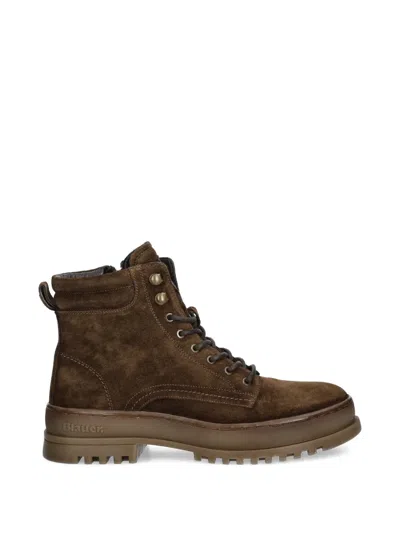 Blauer Iuka01 Lace-up Zip Boots In Brown