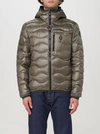 Blauer Logo-patch Padded Jacket In Grün