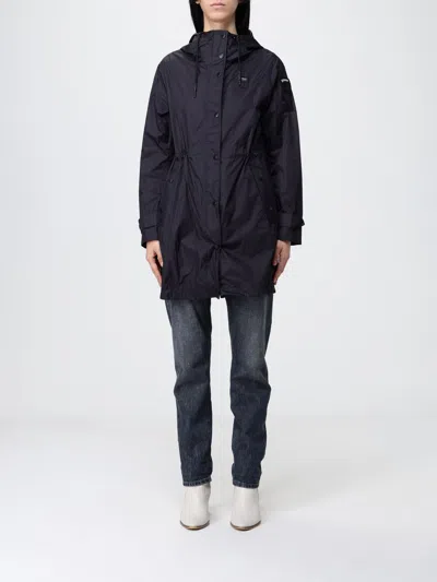 Blauer Nylon Raincoat With Hood In Black