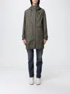 Blauer Long Green Impermeable Coat With Adjustable Features In Green