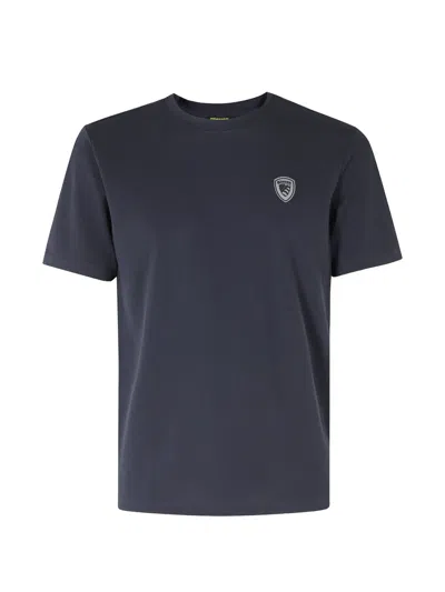 Blauer Jan Logo-patch T-shirt In Blue
