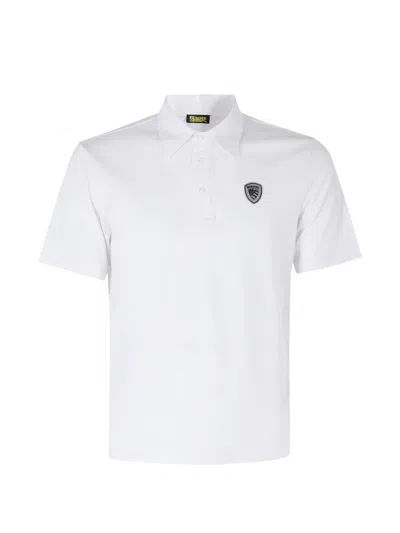 Blauer Kemp Logo-patch Polo Shirt In White