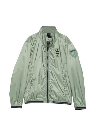Blauer Kerwin Logo-patch Zip-up Jacket In Green