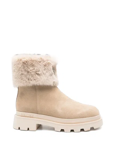 Blauer Kimmel 10 Faux-fur Suede Boots In Neutral