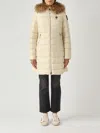 Blauer Quilted Down Jacket With Integrated Hood And Two-way Zipper In Neutral