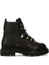 Blauer Lace-up Combat Boots In Black