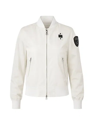 Blauer Laurie Logo-patch Bomber Jacket In White