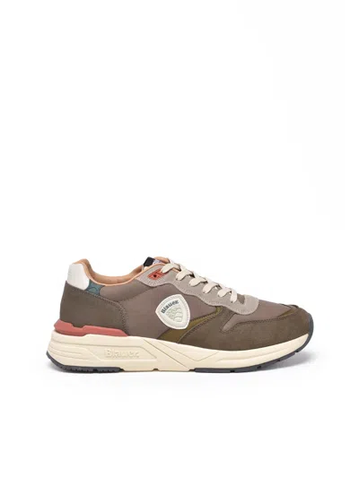 Blauer Leather And Rubber Sneakers With Vibrant Accents In Multi