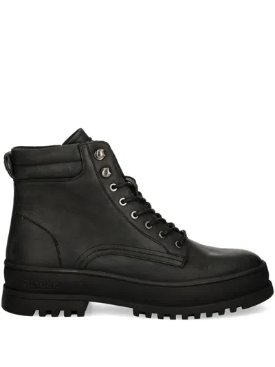 Blauer Leather Ankle Boots In Black