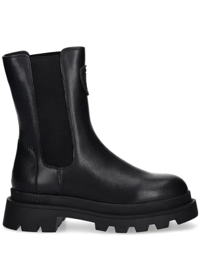 Blauer Leather Boots In Black