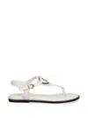 Blauer Leather Flat Sandals In White