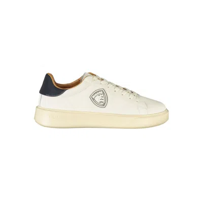 Blauer White Leather Men Sneaker In Neutral