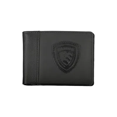 Blauer Elegant Dual Compartment Leather Wallet In Black