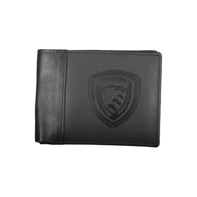 Blauer Elegant Black Leather Wallet With Contrast Details