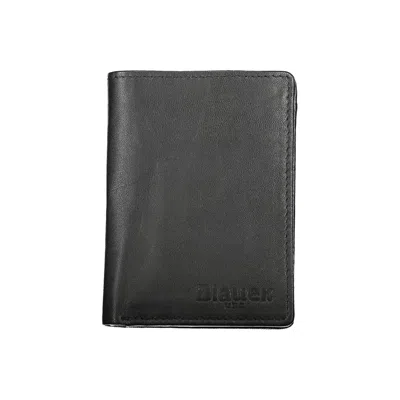 Blauer Elegant Black Leather Dual Compartment Wallet