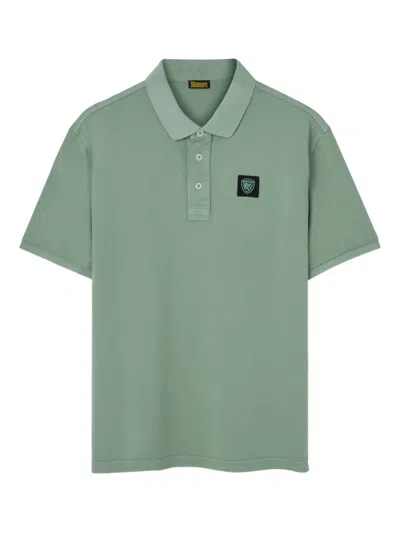 Blauer Logo-detail Cotton Polo Shirt In Green