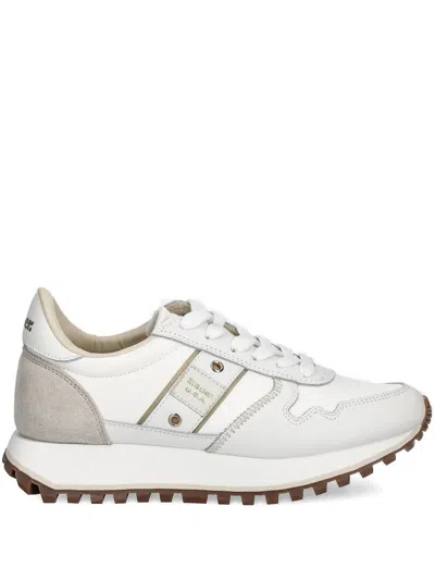 Blauer Logo-detail Leather Sneakers In White