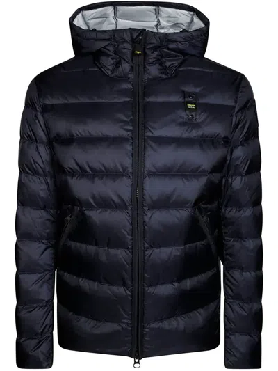 Blauer Logo Down Jacket In Blue